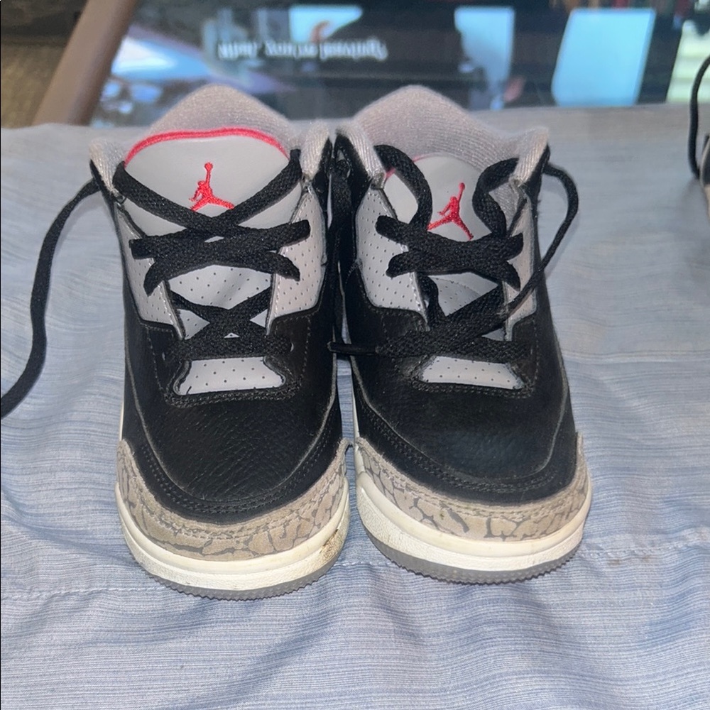 Jordan Kids Black and White Sneakers with Red Accents